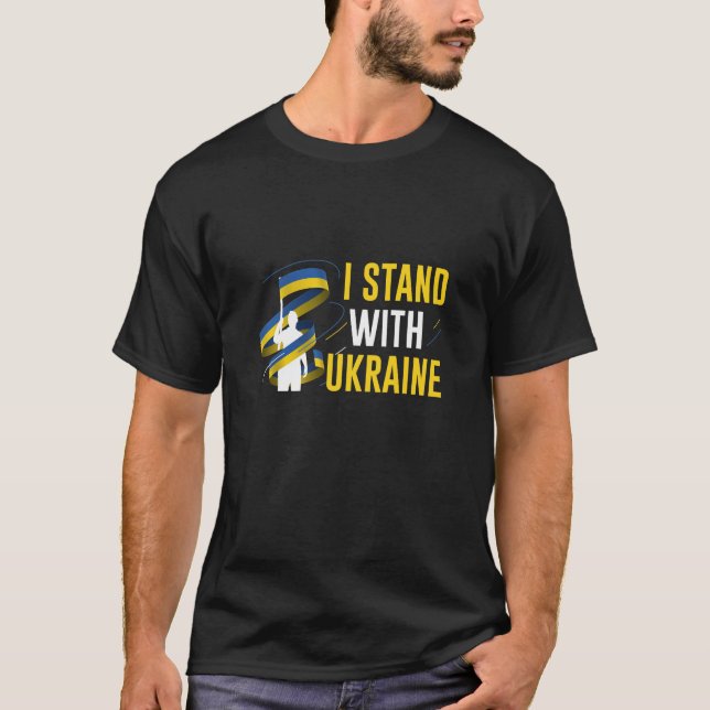 Camiseta Eu Fico Com A Ucrânia (Frente)