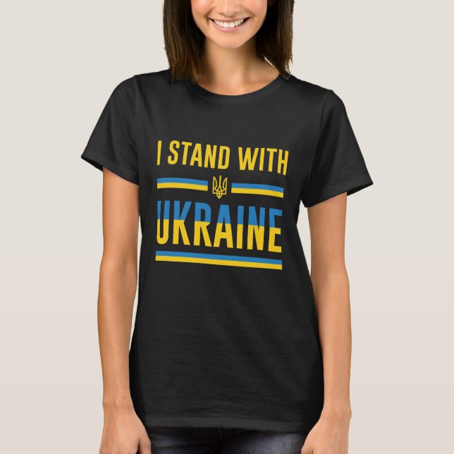 Camiseta Eu Fico Com A Ucrânia (Frente)