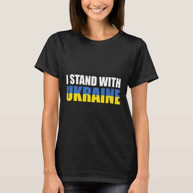 Camiseta Eu Fico Com a Ucrânia 16  (Frente)