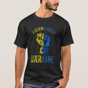 Camiseta Eu Fico Com A Ucrânia A Bandeira Ucraniana Que Ap