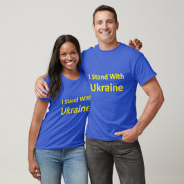 Camiseta Eu fico com a Ucrânia Amarelo no Azul