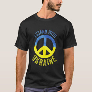 Camiseta Eu Fico Com A Ucrânia Apoiando O Símbolo De Paz 