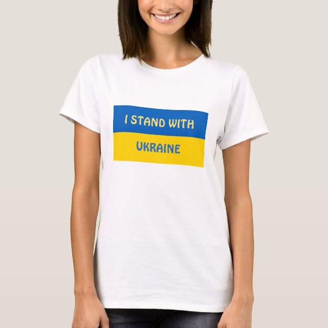Camiseta Eu fico com a Ucrânia | Apoio (Frente)