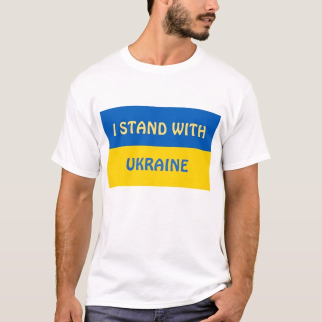 Camiseta Eu fico com a Ucrânia | Apoio (Frente)