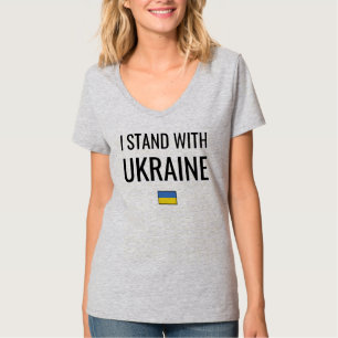 Camiseta Eu Fico Com A Ucrânia Bandeira Nacional da Ucr