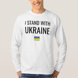 Camiseta Eu Fico Com A Ucrânia Bandeira Nacional da Ucrân