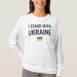 Camiseta Eu Fico Com A Ucrânia Bandeira Nacional da Ucrân