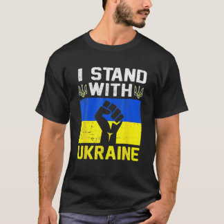 Camiseta Eu Fico Com A Ucrânia Bandeira Ucraniana Livre Da