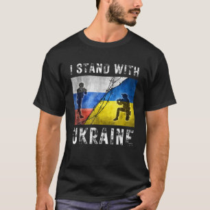 Camiseta Eu fico com a Ucrânia com o apoio da Ucrânia ame