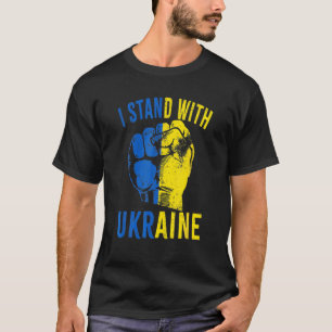 Camiseta Eu fico com a Ucrânia e apoio de energia elétrica 