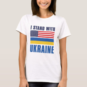 Camiseta Eu fico com a Ucrânia EUA