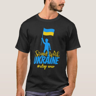 Camiseta Eu Fico Com A Ucrânia Fazendo A Paz Parar O Apoio