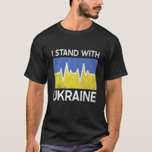 Camiseta Eu Fico Com A Ucrânia Flag Heart Ucraniano Love Su