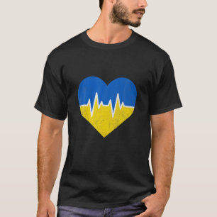 Camiseta Eu Fico Com A Ucrânia Flag Heart Ucraniano Love Su
