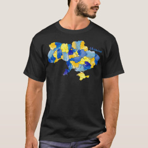 Camiseta Eu Fico Com A Ucrânia Mapa Watercolor Souv Ucrania