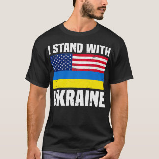 Camiseta Eu Fico Com A Ucrânia Mulheres Homens Americanos U