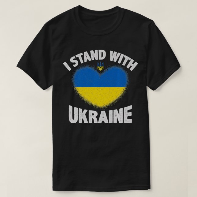 Camiseta Eu fico com a Ucrânia Premium (Frente do Design)