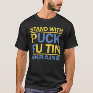 Camiseta Eu Fico Com A Ucrânia Puck Futin Meme Ucraniano Lo