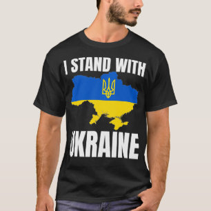 Camiseta Eu Fico Com A Ucrânia Símbolo De Bandeira Ucranian