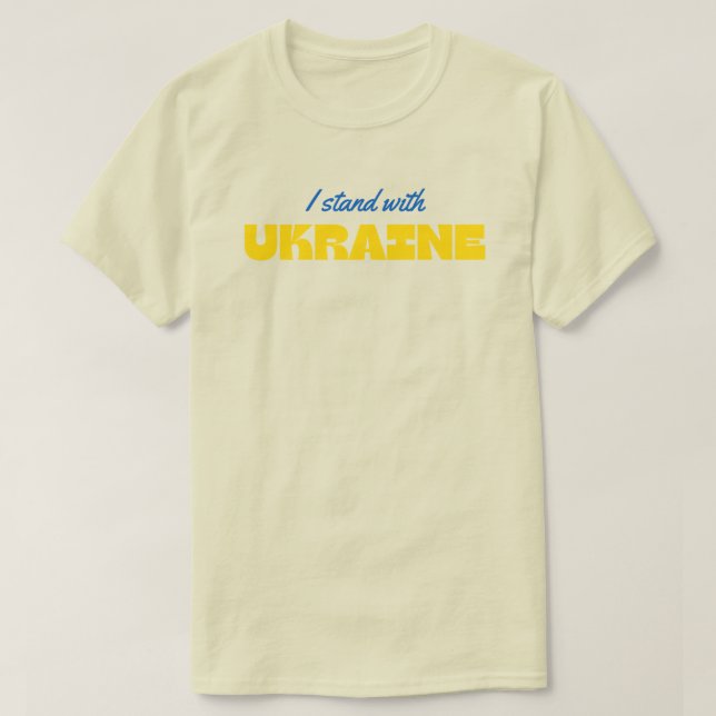 Camiseta Eu Fico Com A Ucrânia Solidariedade T-Shirt (Frente do Design)
