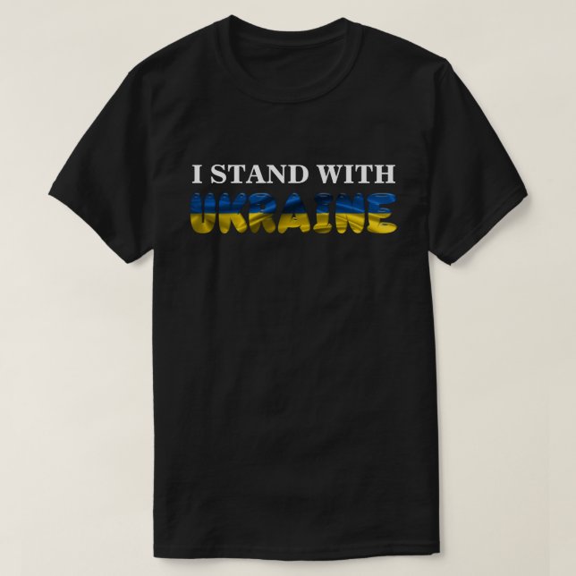 Camiseta EU FICO COM A UCRÂNIA T-Shirt (Frente do Design)