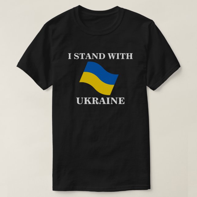 Camiseta EU FICO COM A UCRÂNIA T-Shirt (Frente do Design)