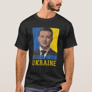Camiseta Eu Fico Com A Ucrânia Volodymyr Zelensky Ucraniano