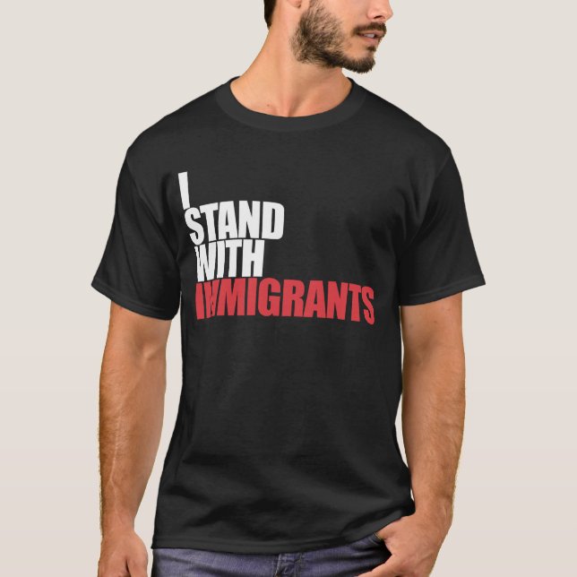 Camiseta Eu Fico Com Imigrantes Sonhando Com Imigrantes (Frente)