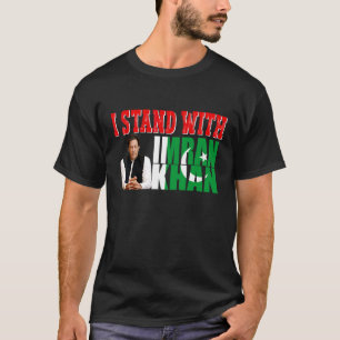 Camiseta Eu Fico Com Imran Khan Apoiado Pela Liberdade Para