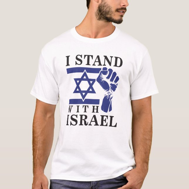 Camiseta Eu Fico Com Israel E A Humanidade (Frente)