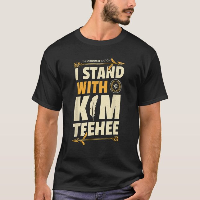 Camiseta Eu fico com Kim Teehee para o Congresso Cherokee N (Frente)