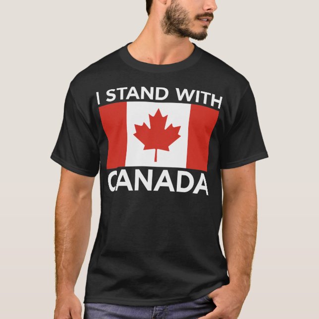 Camiseta Eu fico com o Canadá de apoio ao orgulho canadense (Frente)