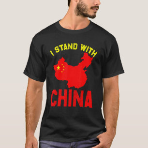 Camiseta Eu fico com o mapa da China Eu adoro a bandeira ch