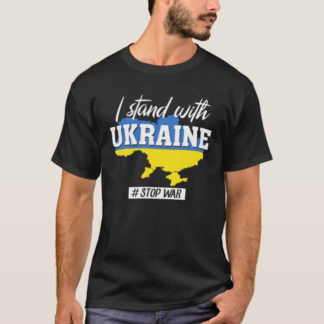 Camiseta Eu Fico Com O Mapa Da Ucrânia (Frente)