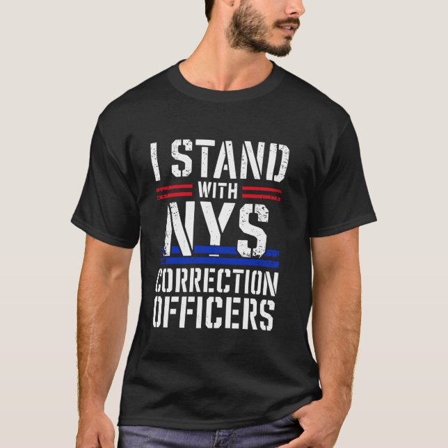 Camiseta Eu Fico Com Os Agentes De Correção NYS (Frente)