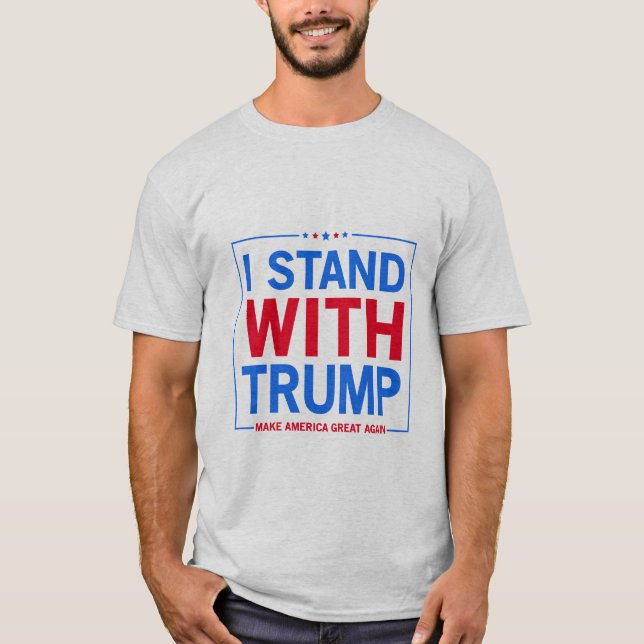 Camiseta Eu Fico Com Trump T-Shirt Trump 2024 (Frente)
