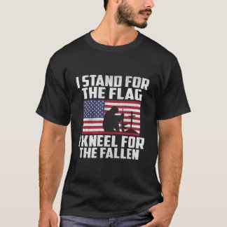 Camiseta Eu Fico De Pé Pela Bandeira, Eu Me Curvo Pelos Caí