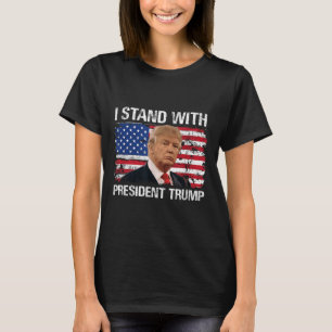 Camiseta Eu Fico Presidente Trump Bandeira Americana Trump
