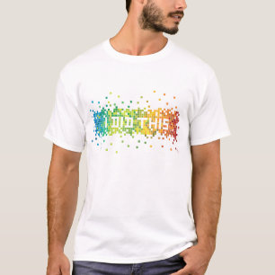 Camiseta "Eu fiz este" t-shirt dos pixéis (branco)