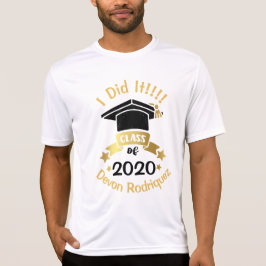 Camiseta Eu fiz isso Classe 2020 Personalizar edição do ano