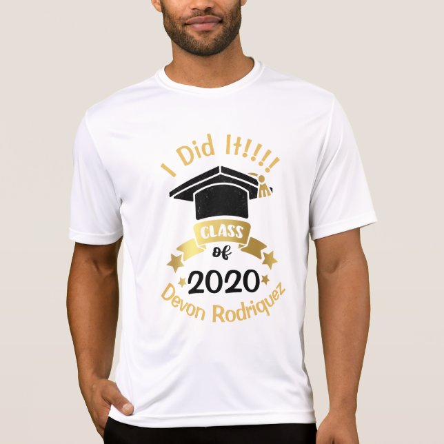 Camiseta Eu fiz isso Classe 2020 Personalizar edição do ano (Frente)