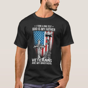 Camiseta Eu Fiz Um Teste De Adn Deus É Meu Pai Veteranos É