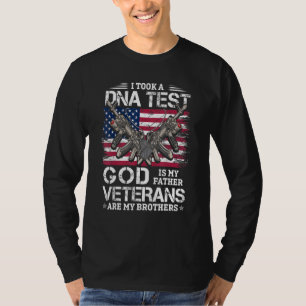 Camiseta Eu Fiz Um Teste De Adn Deus É Meu Pai Veteranos É