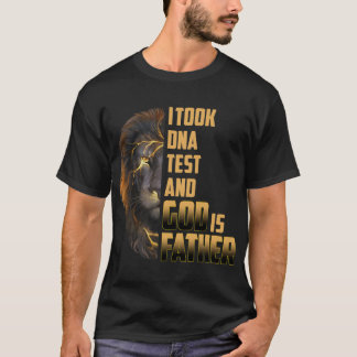 Camiseta Eu fiz um teste de DNA Deus é meu pai no dia do pa