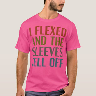 Camiseta Eu Flexionei Mangas Caíram Construtor de Corpo Eng