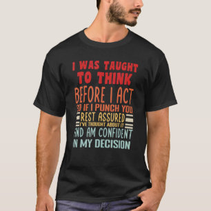 Camiseta Eu Fui Ensinado A Pensar Antes De Comer Sarcasm Sa
