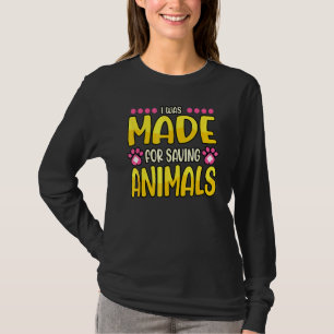 Camiseta Eu Fui Feito Para Salvar Animais, Médico De Zoo, V