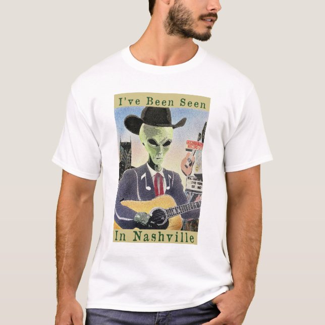 Camiseta Eu fui visto na Alienígena de Nashville (Frente)