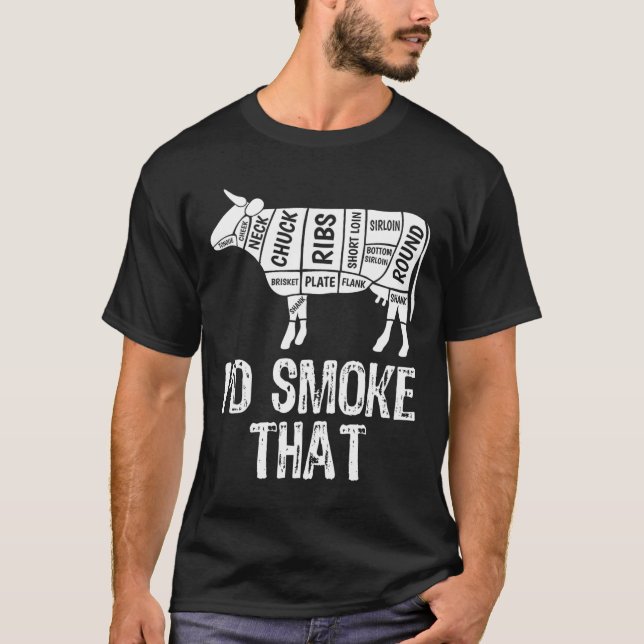 Camiseta Eu Fumaria Aquele Churrasco De Vaca Fumando Churra (Frente)