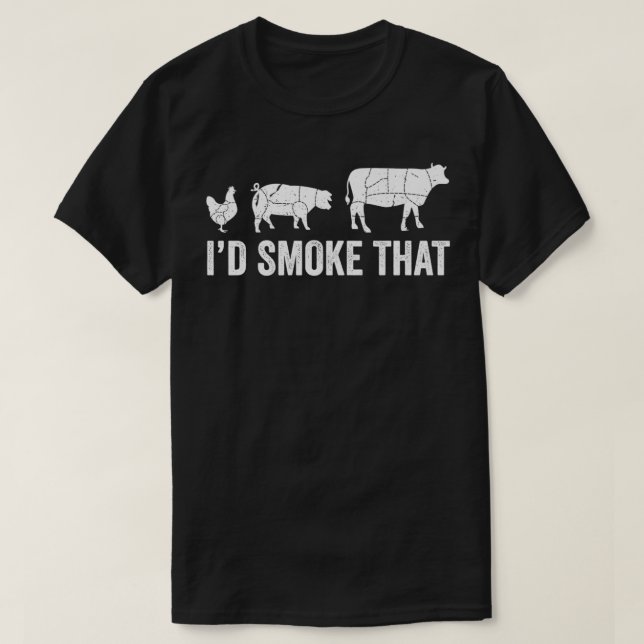 Camiseta Eu Fumaria Aquele CHURRASCO Divertido. Chef Premiu (Frente do Design)